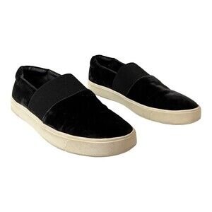 Vince Womens 8 Corbin Velvet Slip On Sneakers Black Flat Casual Business